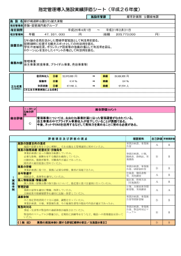 指定管理導入施設実績評価シート（平成26年度）