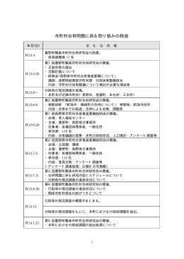 市町村合併問題に係る取り組みの経過