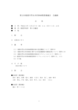 第2回境港市男女共同参画推進審議会 会議録