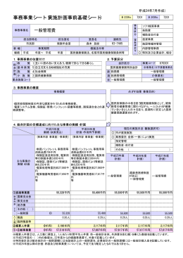 事務事業シート（実施計画事前基礎シート）