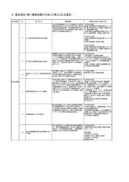 2 重点項目（特に増客効果が大きいと考えられる項目）