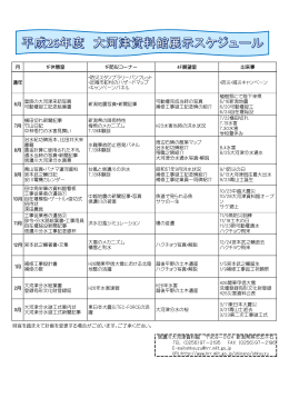 月 1F休憩室 1F防災コーナー 4F展望室 出来事 通年 ・防災スタンプ