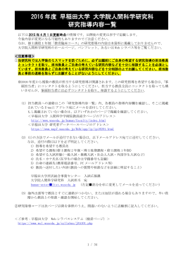 2016年度 研究指導内容・コード一覧