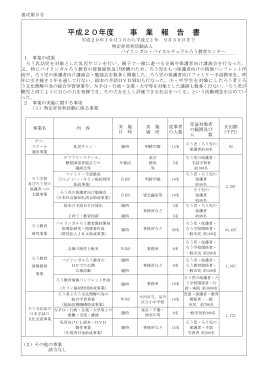 平成20年度 事 業 報 告 書