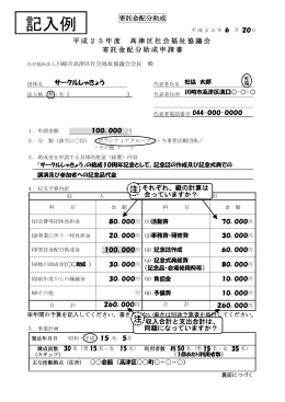 記入例 - 川崎市内の社会福祉協議会