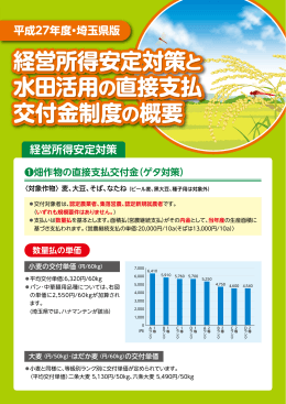 平成27年度経営所得安定対策と水田活用の直接支払交付金制度の概要