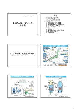 原子炉の事故と安全対策 （軽水炉） 1．軽水型原子力発電所の概要