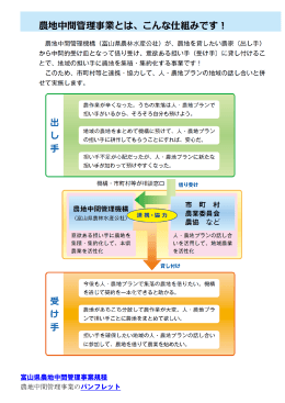 富山県農地中間管理事業規程 農地中間管理事業のパンフレット