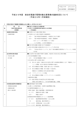平成25年度 総合計画進行管理対象主要事業の進捗状況