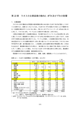 第 22 章 ラオスの主要産業の動向と AFTA 及び FTA の