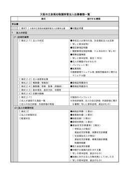 大阪市立泉尾幼稚園移管法人応募書類一覧