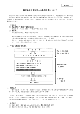 資料1 特定非営利活動法人の条例指定について