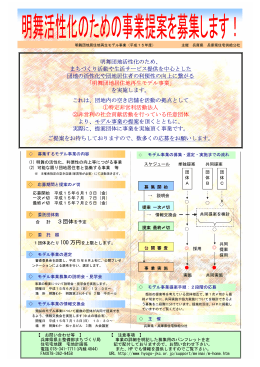 明舞団地活性化のため、 まちづくり活動や生活サービス提供を中心とした