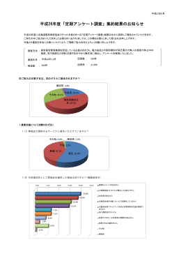 「定期アンケート調査」集約結果のお知らせ