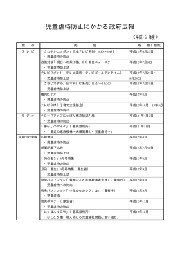 児童虐待防止にかかる政府広報 ＜平成12年度＞