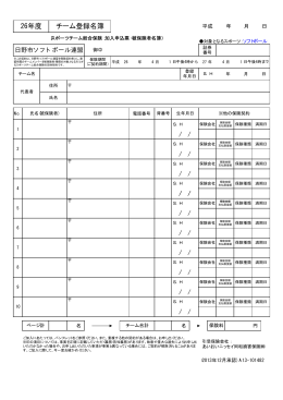 26年度 チーム登録名簿