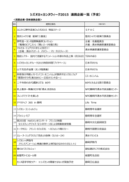 資料1-2 シズオカ&times;カンヌウィーク2015連携企画一覧（予定）