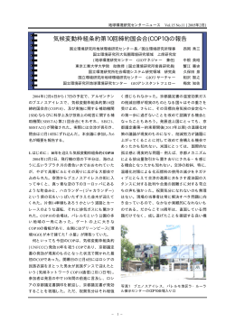 気候変動枠組条約第10回締約国会合(COP10)の報告