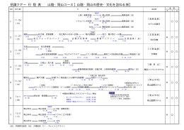 招請ツアー 行 程 表 山陰・岡山コース【山陰・岡山の歴史・文化を訪ねる旅】