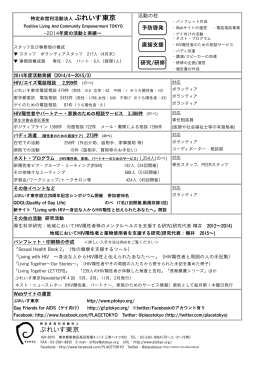 予防啓発 直接支援 研究/研修 - 特定非営利活動法人 ぷれいす東京