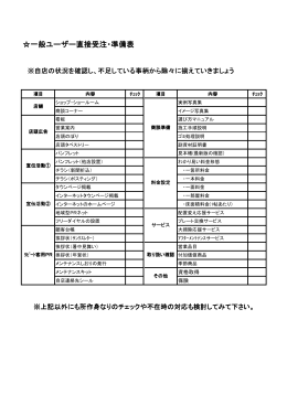 一般ユーザー直接受注・準備表