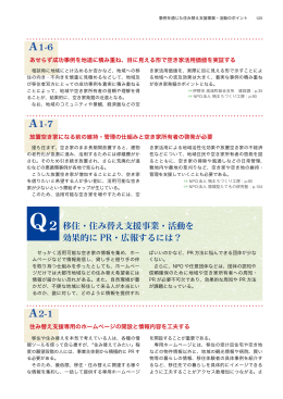A2-1 移住・住み替え支援事業・活動を 効果的に PR・広報するには？