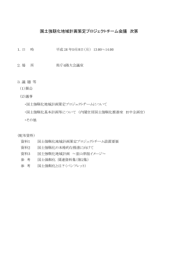 国土強靭化地域計画策定プロジェクトチーム会議 次第