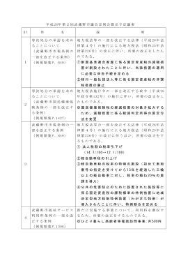 平成26年第2 回武蔵野市議会定例会提出予定議案（PDF 132.1KB）