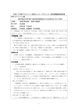 平成23年度マネジメント研究センタープロジェクト研究課題最終報告書