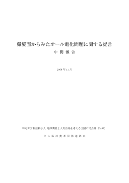 環境面からみたオール電化問題に関する提言