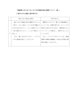 （案） 「愛媛県におけるニホンウナギの採捕の禁止期間について（案）」 に