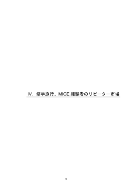 IV．修学旅行、MICE 経験者のリピーター市場