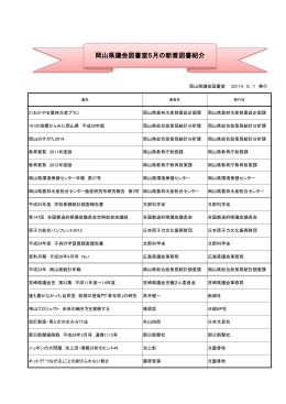 5月の新着図書紹介 [PDFファイル／102KB]