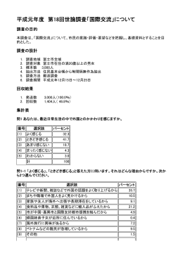 平成元年度 第18回世論調査「国際交流」について