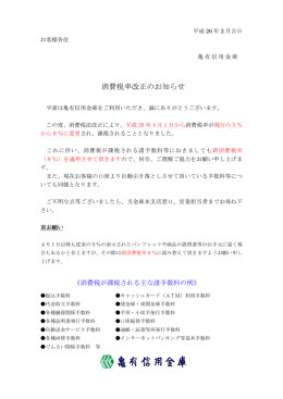 消費税率改正のお知らせ