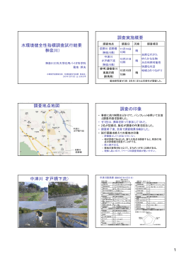 水環境健全性指標調査試行結果 （神奈川） 調査実施概要 調査地点地図