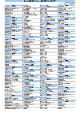 自由診療保険メディコム／協定病院リスト（順不同）