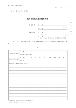 技術専門員派遣実績報告書