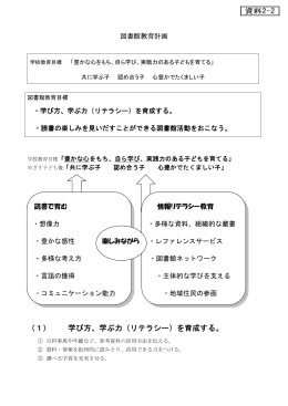 （1） 学び方、学ぶ力（リテラシー）を育成する。