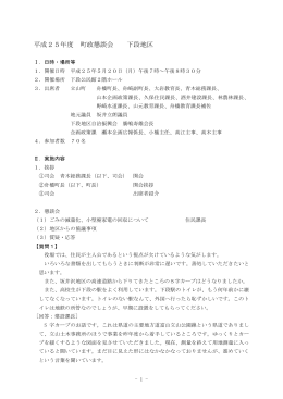 下段地区 5月20日（月） 議事録概要