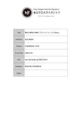 Title 横浜中華街の発展とプランドイメージ( fulltext )