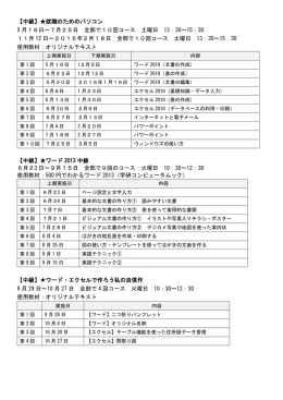 【中級】  就職のためのパソコン 5 月16日～7月25日 全部で10回コース
