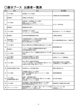 展示ブース出展者一覧表（6KByte）