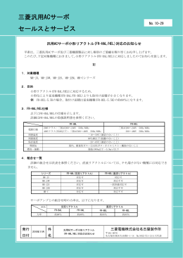 三菱汎用ACサーボ セールスとサービス