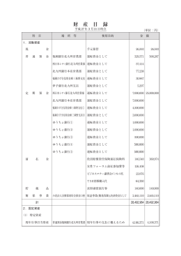 平成26年度 財産目録