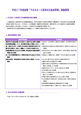 「すばるホール芸術文化助成事業募集要項」（PDF165KB）