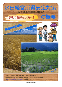 「水田経営所得安定対策の概要」（雪だるまパンフ都府県版）