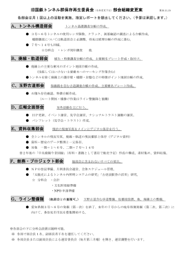旧国鉄トンネル群保存再生委員会（名称変更予定）部会組織変更案 A