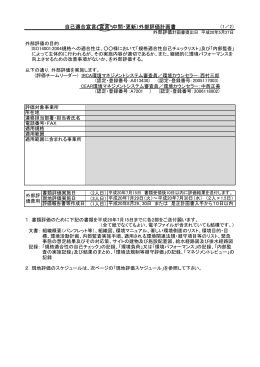 自己適合宣言（宣言・中間・更新）外部評価計画書