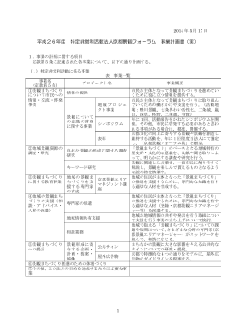 平成26年度 特定非営利活動法人京都景観フォーラム 事業計画書（案）